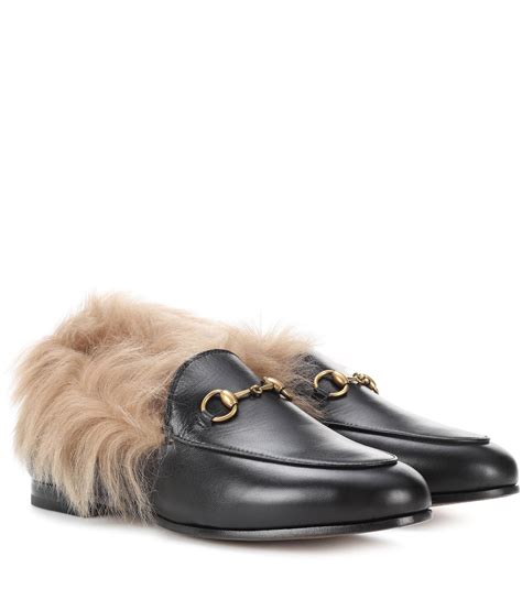 gucci satin loafers|Gucci fur loafer.